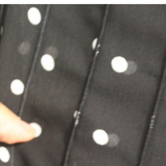 Sandra Darren Brown Polka dot Ruffled Hem Sheer Midi Dress Black Paneled Sz M - Picture 8 of 11